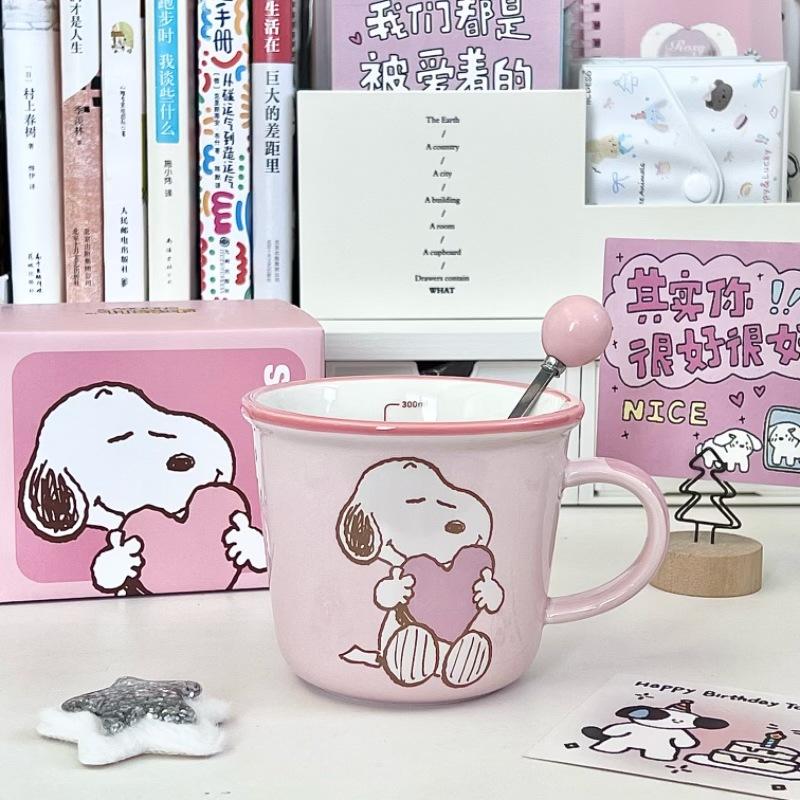 

Милая керамическая кружка, высококачественная чашка для воды для девочек, градуированная чашка для детей, подарок на день рождения. 301-400ml