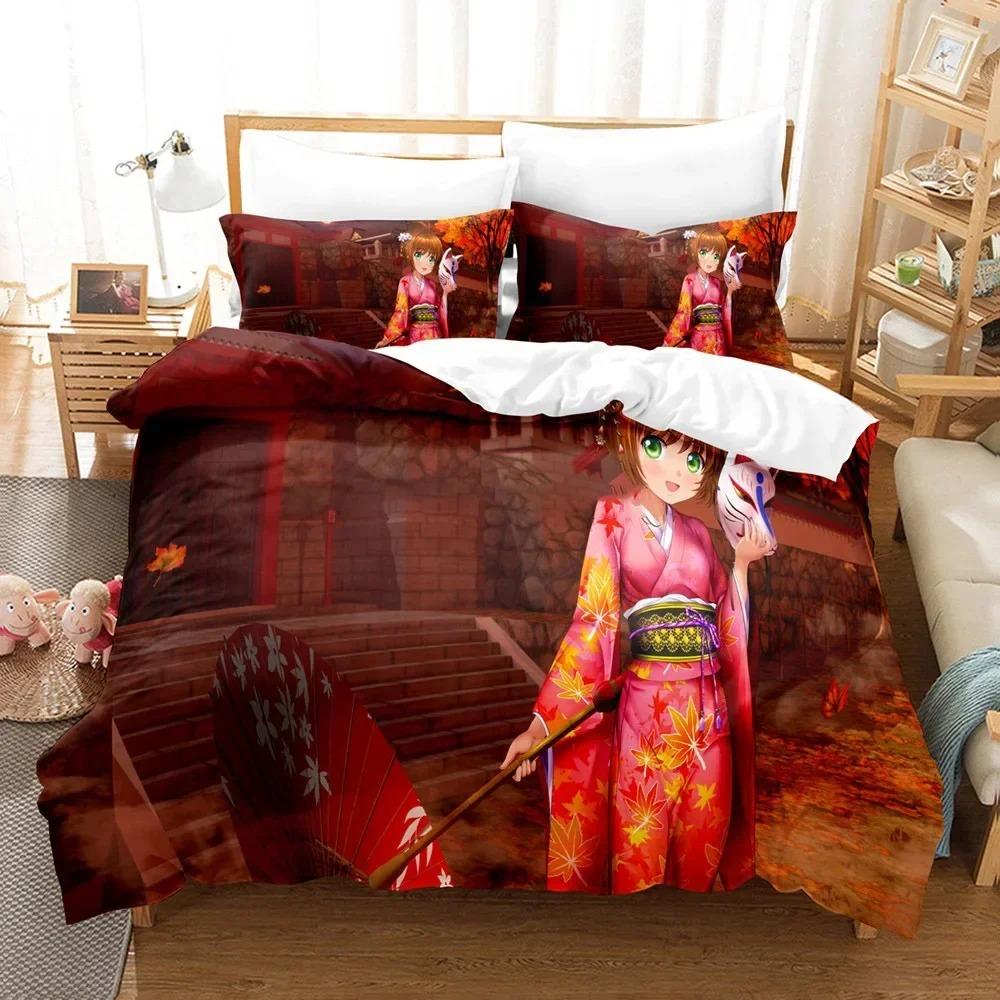 3D Print Cardcaptor Sakura Bedding Set Duvet Cover Bedroom Comforter Single Twin King Size Quilt Cover Home Textile 2/3PCS