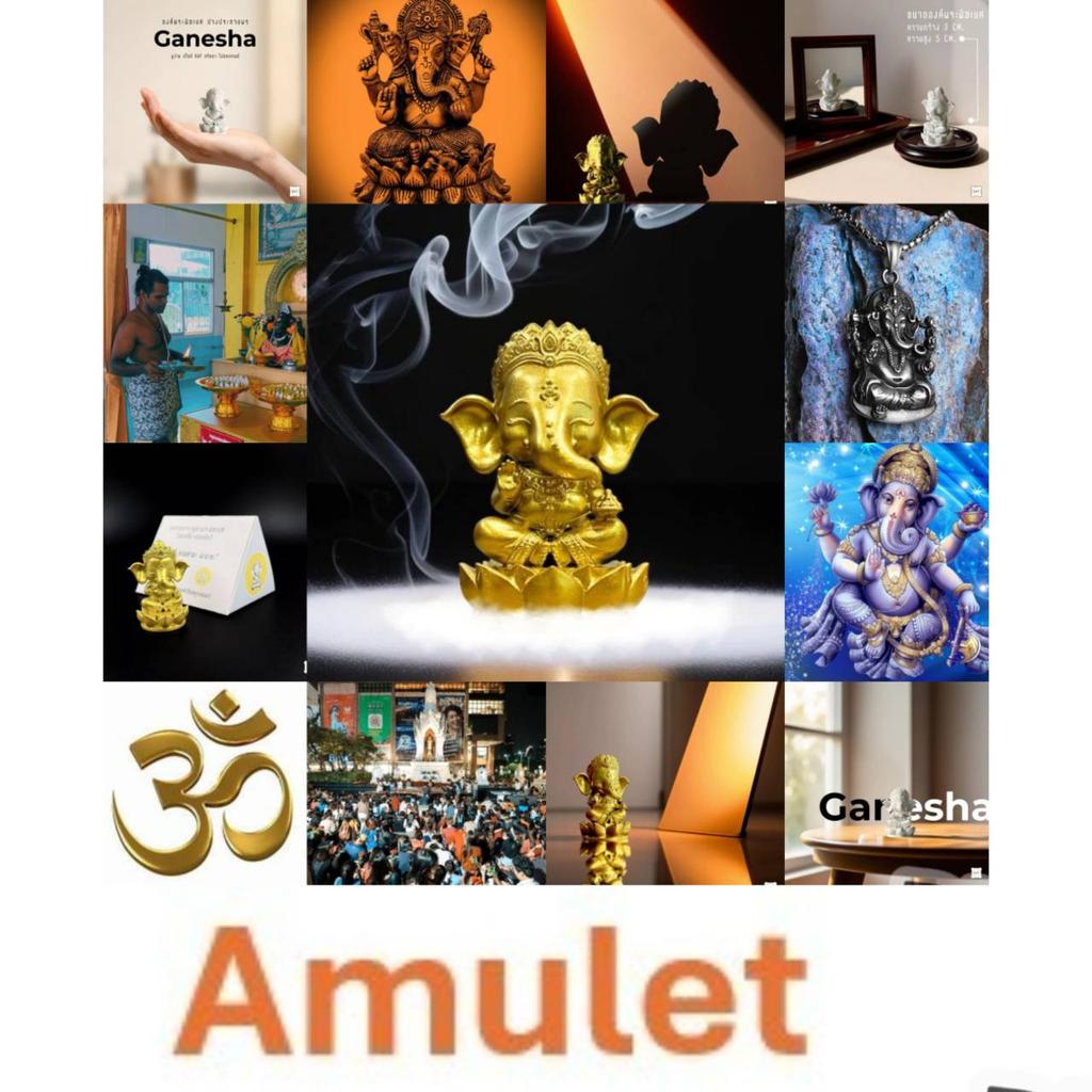 Ganesha Elephant Head Hinduism God Statue Powerful Success Amulet Talismans Jewelry Vintage Protect Health Lucky Rich