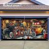 2D Vintage Hot Rod Garage Backdrop Banner, Classic Cars Photography Background