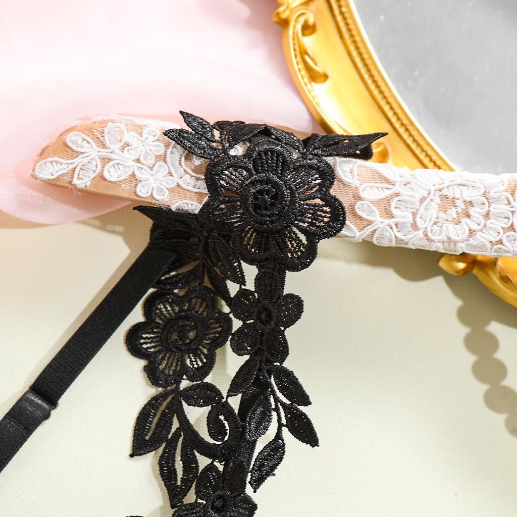 2025 Best-Selling French Mesh Embroidery Push-Up Lingerie Set for Pure Desire