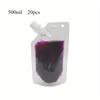 20PCS Beverage Self-supporting Mouthpiece Bag -- Liquid Juice Bag Soy Milk Drinking Bag Disposable Size Food Packaging Mouthpiece Bag