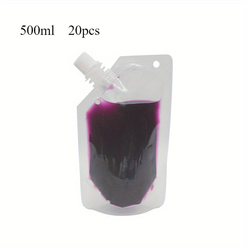 20PCS Beverage Self-supporting Mouthpiece Bag -- Liquid Juice Bag Soy Milk Drinking Bag Disposable Size Food Packaging Mouthpiece Bag