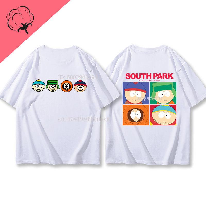 Camisetas South Park Graphic T Shirts Two Side Printed Tee Cute Cartoon Funny Cotton Straight Uttta Anime Unisex Streetwear Tops