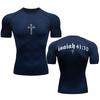 Sweat-Absorbent Compression Shirt for Men Gym Workout Undershirts Baselayers Breathable Rash Guard Athletic Quick Dry T-Shirt Tees Tops