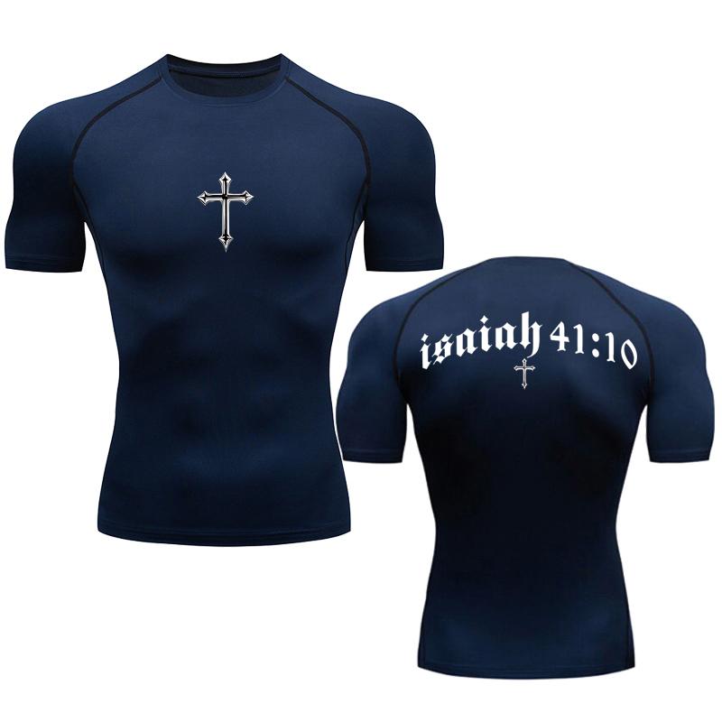 

Sweat-Absorbent Compression Shirt for Men Gym Workout Undershirts Baselayers Breathable Rash Guard Athletic Quick Dry T-Shirt Tees Tops XXXL темно-синього кольору