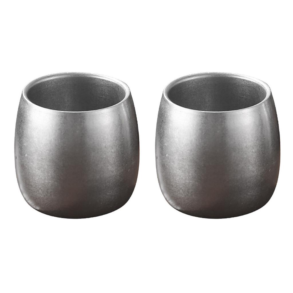 2pcs Stainless Steel Coffee Mugs Set Rusts Resistant Drinkwares Stackable Double Wall Cup for Camping and Outdoor Use