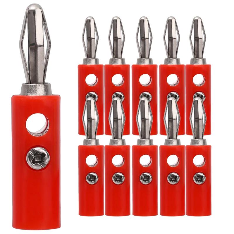 

10/1Pcs 4mm L-shaped Banana Plug Audio Video Speaker Banana Connector 90 Degree Right Angle Plugs Metal Amplifier Adapters