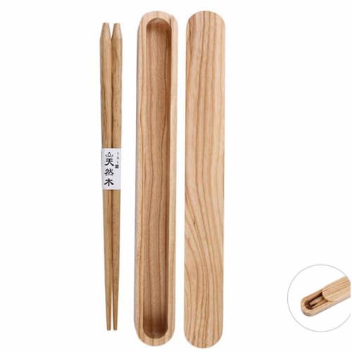 Yilan Trade Natural Wooden Chopsticks, Japanese Style, with Chopstick Case, Antibacterial Wooden Chopsticks, Portable Cutlery for Bento Boxes, Dining