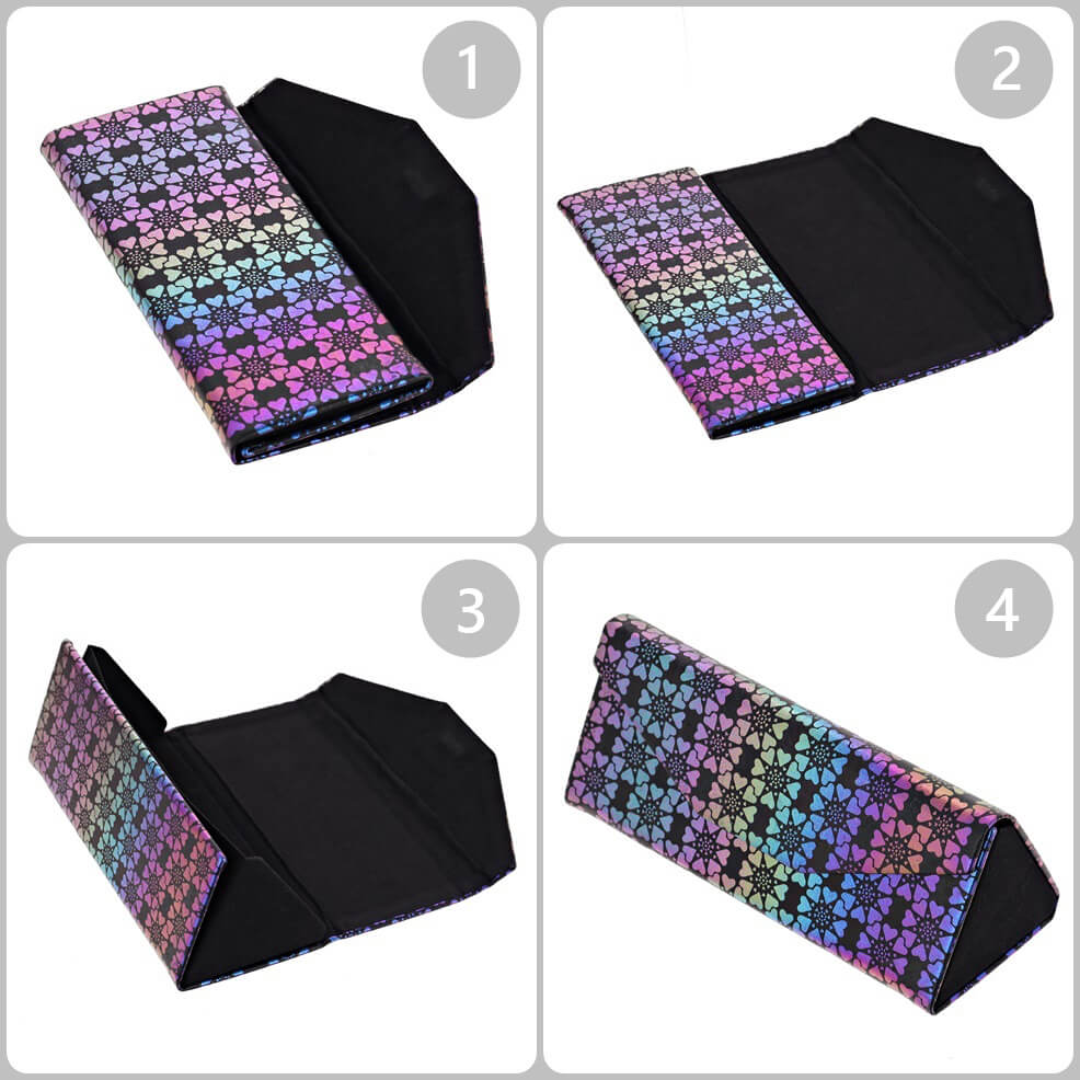 Triangle Foldable Glasses Case ET-133D Powder