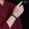Putuo Mountain Agarwood Wooden Bracelet Buddhist Beads for Meditation, Zodiac Buddha Beads, Fortune-Bringing Beads, Bracelet Gift