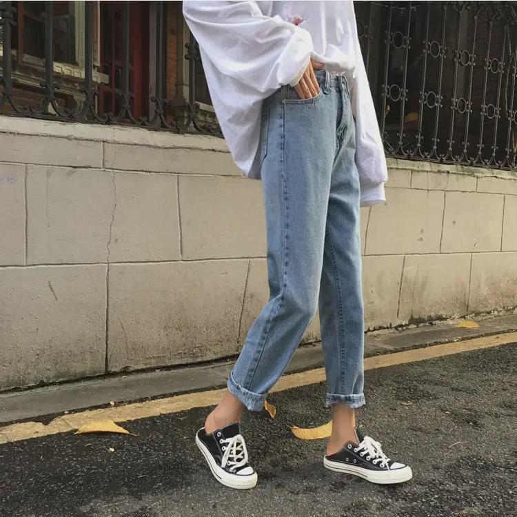 "Summer 2020 Women's High-Waist Wide-Leg Jeans - Chic Korean Style"