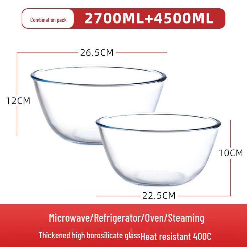 Набор прозрачных стеклянных мисок Wuhe