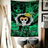 One Piece Straw Hat Pirates Wall Tapestry Aesthetic Wall Hanging Printed Fabric Blanket Decorative Tapestries For Bedroom Living Room Home Decor