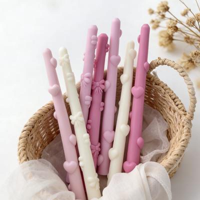 Creative Heart Bow Tie Relief Long Rod Candle Mold DIY Long Pole Aroma Candles Silicone Mould Handmade Candle Making Supplies