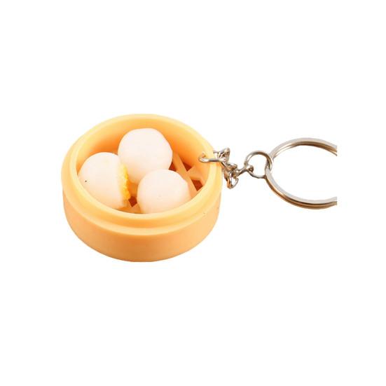 Keychain Pendant Food Steamer Design Lifelike Hanging Ornament Keys Backpack Car Decoration Daily Use Accessory