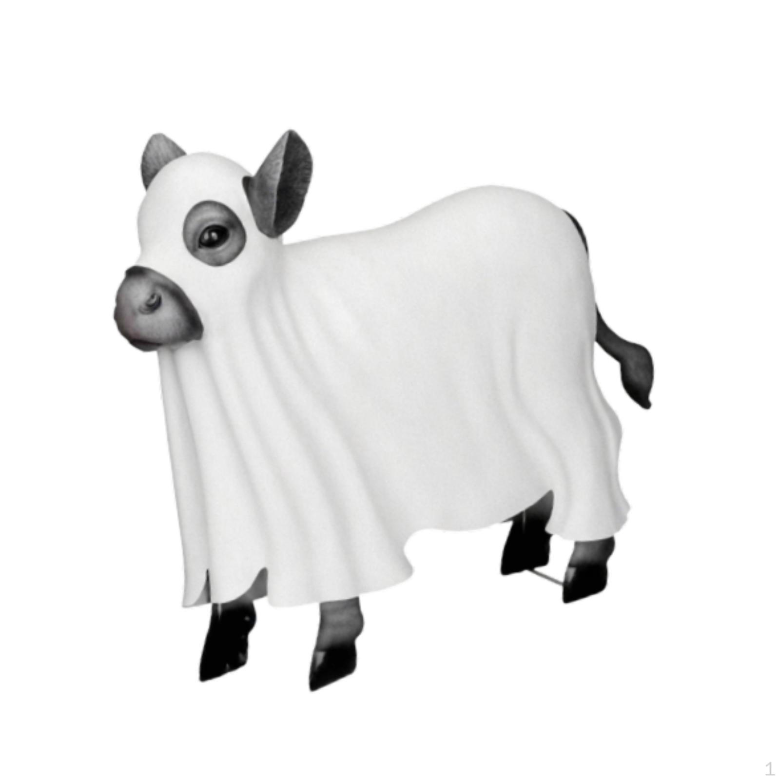 

Halloween Statue Ghost Bull Figurine Gift Collection Sculpture Resin Ornament for Desktop Fireplace