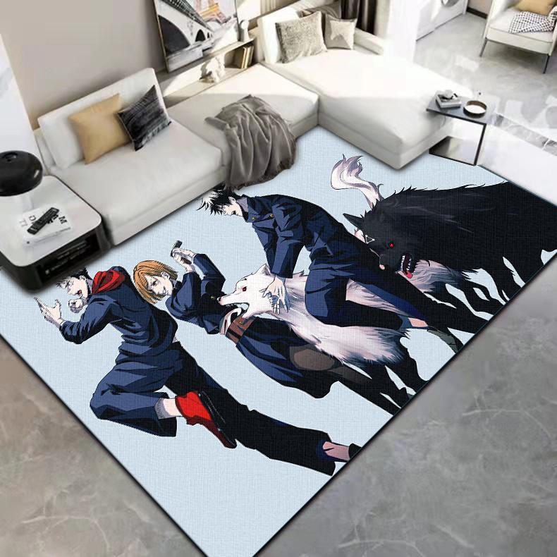 Jujutsu Kaisen 3D kreslený anime oblastní koberec Obývací pokoj Ložnice podložka na podlahu Kuchyň Protiskluzová matná podložka Koberec do dětského pokoje