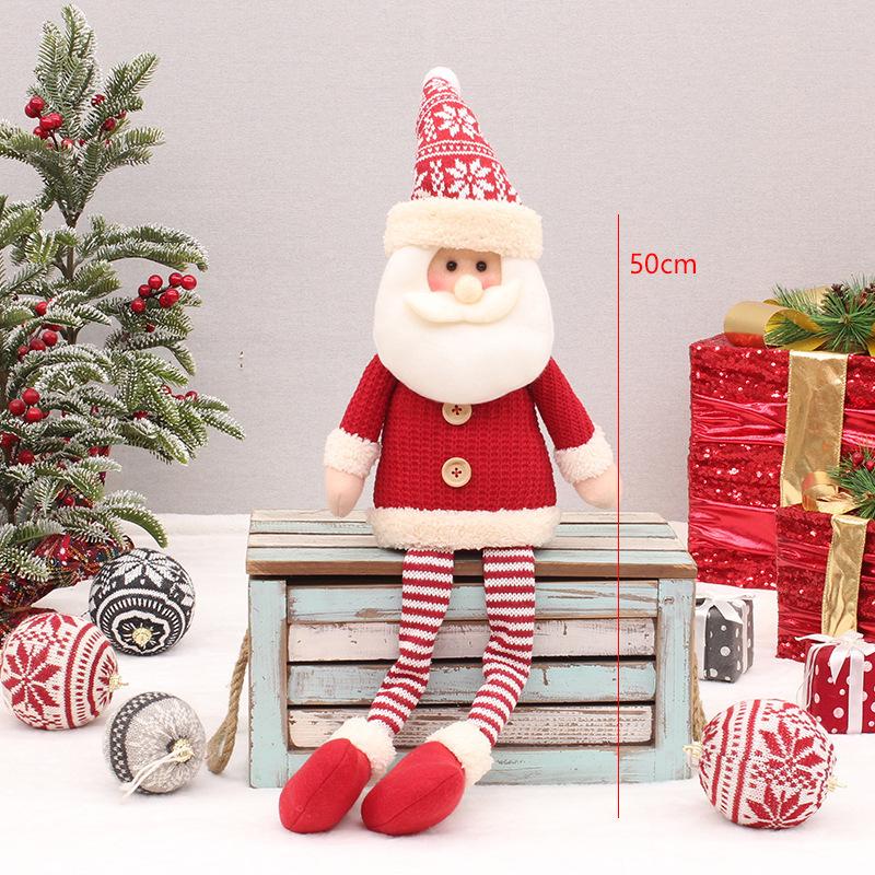 Cross-border Christmas Explosions Standing Retractable Santa Claus Snowman Elk Deer Fabric Doll Doll
