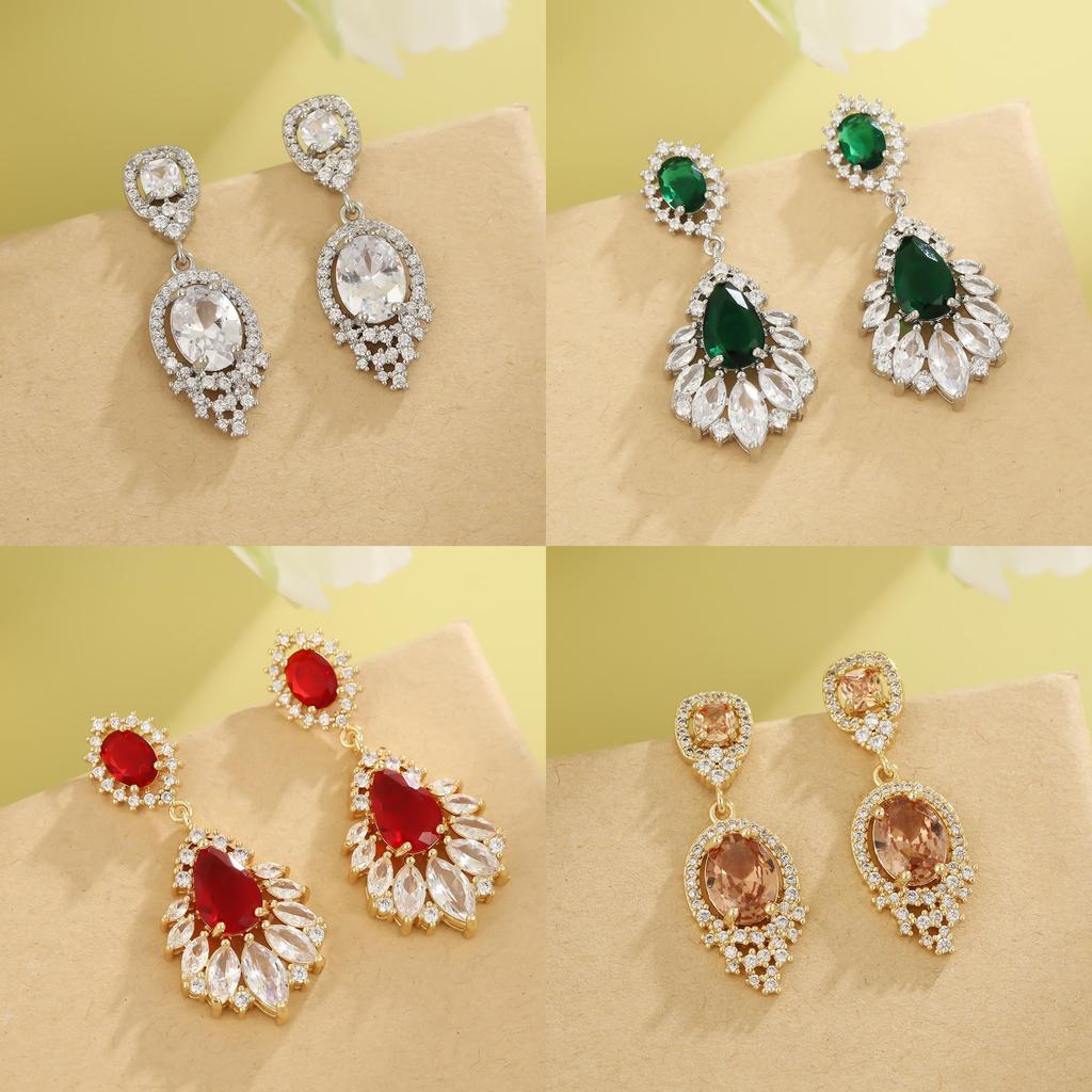 Geometric Drop Dangle Earrings With Zirconia For Evening Wear And Women Fashion