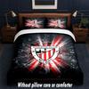 Set de Cama con Diseño de Fútbol del Athletic Bilbao 1 Funda Nórdica + 2 Fundas de Almohada Suave Transpirable Ropa de Cama para el Hogar