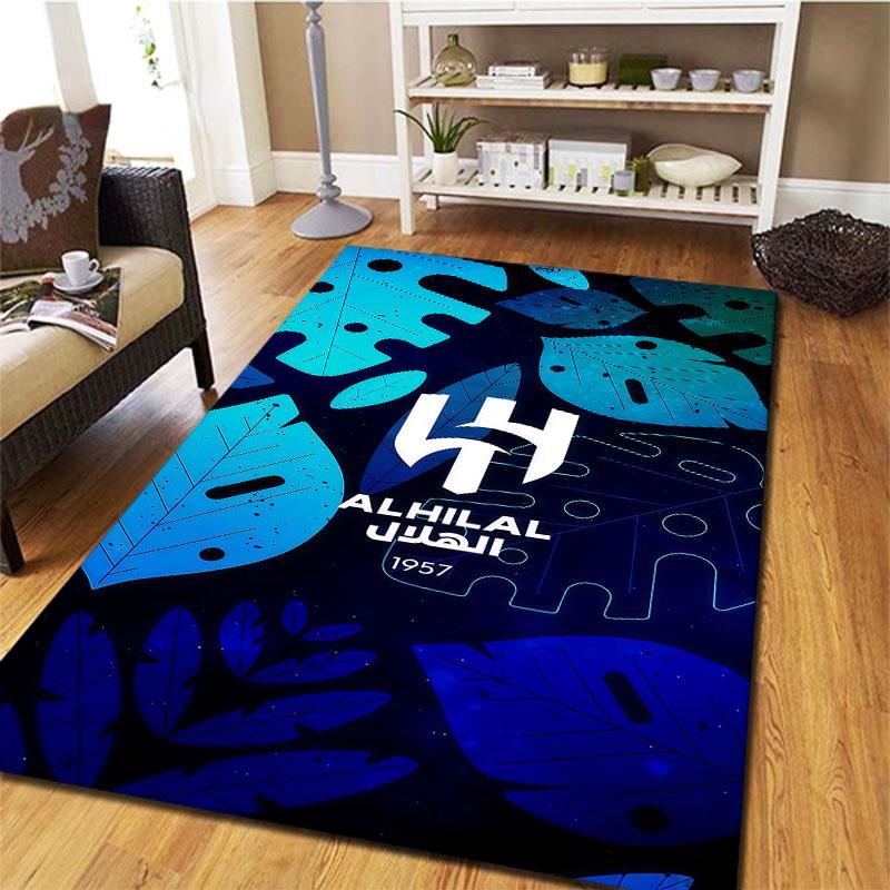 Tappeto Al-Hilal Saudi FC per Soggiorno Camera da Letto Casa Decorazione Divano, Tappetino Antiscivolo per Giochi Bambini