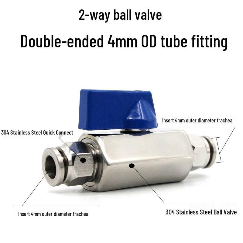 Pneumatic 304 Stainless Steel Ball Valve with Manual Male Thread Air Tube Connector