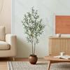Artificial Olive Tree - High Definition Faux Branches with Berries, Indoor/Outdoor Plastic Decor for Living Room, Home Office
