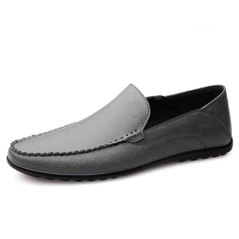 New large size 100% cowhide men leather shoes fashion thick soled business casual leather shoes for men sports light men loafers