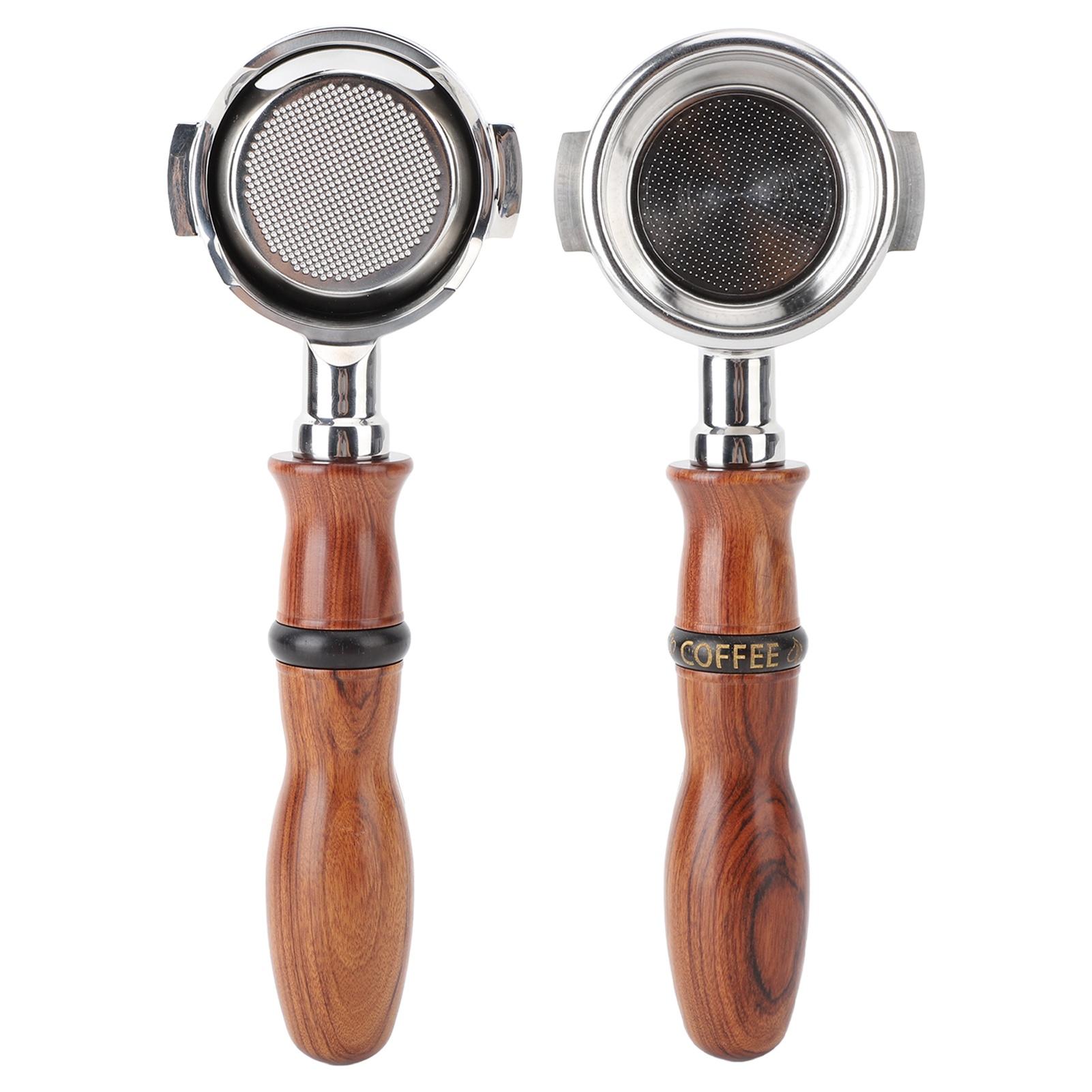 58mm Bodemloze Portafilter Rozenhout Handvat Hol Roestvrij Staal Koffiemachine Portafilter voor Expobar E61 voor GEMILAI