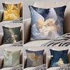 Angel Cushion Cover Linen Pillow Case Soft Breathable Protective Couch Room Decoration