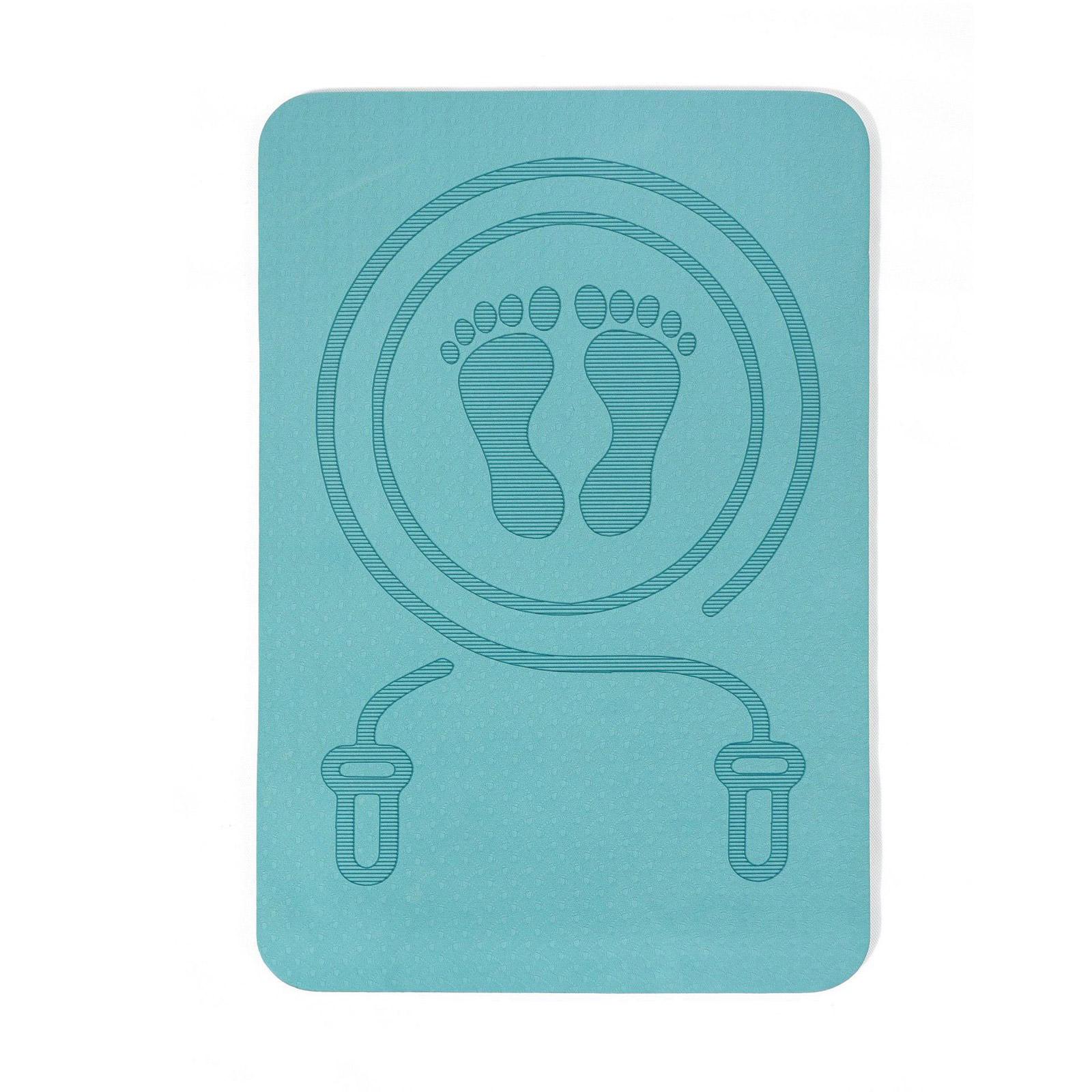 Nonslip Thick Exercise Yoga Mat Home Gym Shock Absorption Pad Portable Exercise Skipping Mat Fitness Equipment Enduring синий