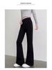 Women's Petite High Waist Slim Fit Black Flared Pants for Autumn/Spring