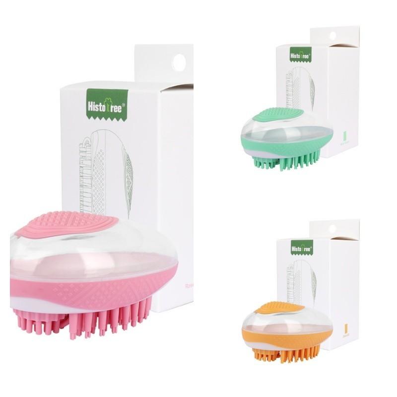 Pet Bath Brush With Storage Silicone Bristles Suitable For Dogs Massaging And Cleaning Tool