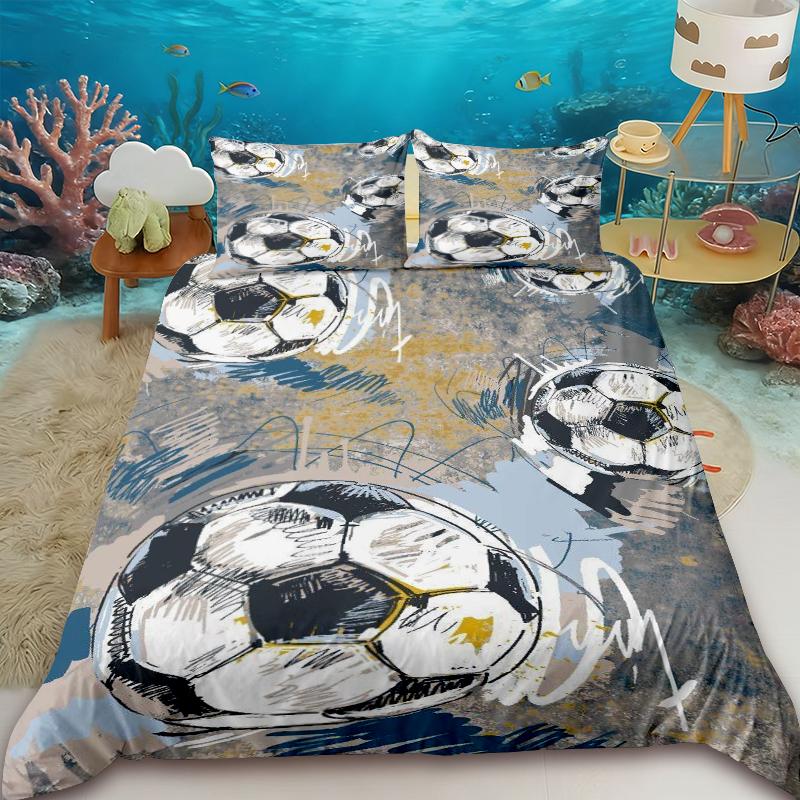 Duvet Covers stylish Messi-print bedding set includes a duvet cover and comforter, suitable for teenagers, children