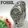 Used 243 [Battery Replaced and Cleaned] Working Item FOSSIL Ladies Watch Fossil Blue Green Approx. 14.4cm Screw Pack Quartz Popular