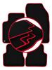 Velour Floor Mats with Red Edge For: Opel Mokka II Crossover (2020-)