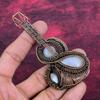 Rainbow Moonstone Pendant Gemstone Jewelry Copper Wire Wrapped Guitar Pendant