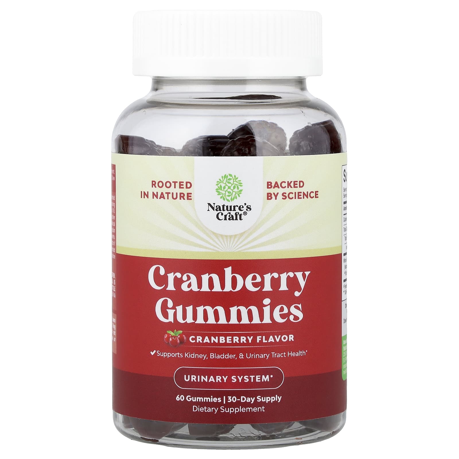 

Nature S Craft, Cranberry Gummies, Cranberry, 60 Gummies (250Mg per Gummie)