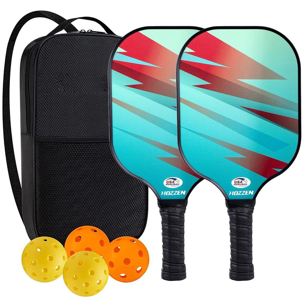 Pickleball-Schläger 2er-Set, Fiberglas-Pickleball-Set mit Pickleball-Schlägern und Tragetasche, Pickleball-Geschenke für Anfänger, Pickleball-Schläger-Set