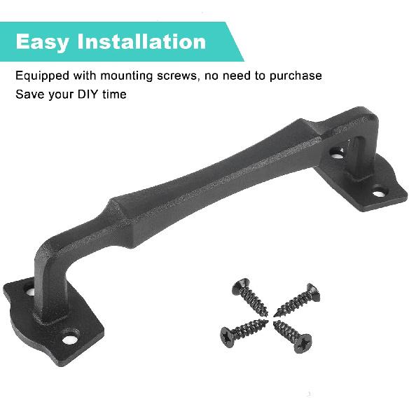 Sliding Barn Door Handles,10 Inch Heavy Duty Rustic Design Barn Door Pull, for DIY Sliding Barn Door, Gate, Shed, Garage | Square Solid Metal