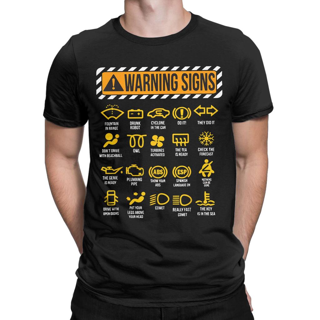 Men Funny Driving Warning Signs 101 T Shirt Auto Mechanic Driver Cotton Clothes Vintage Short Sleeve Tee Shirt 4XL 5XL T-Shirts