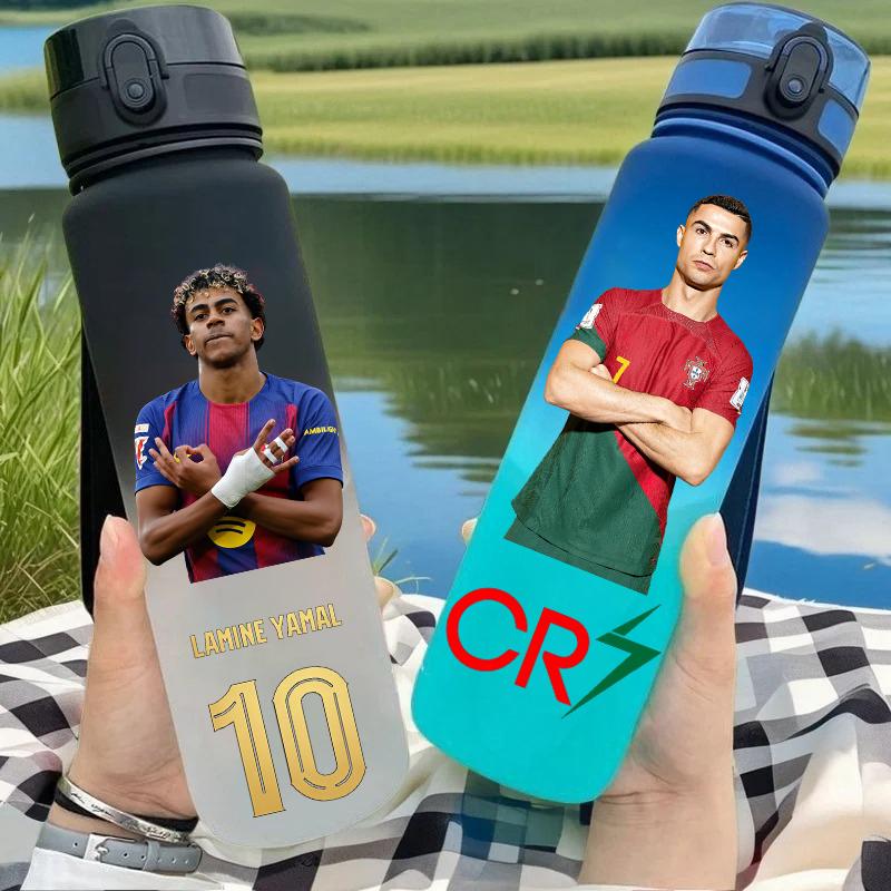 650ml Lamine Yamal Ronaldo Estrela do Futebol Garrafa de Água Esportiva Garrafa de Bebida para Caminhada Chaleira Tampa Flip Copo de Plástico Presentes para Fãs 6