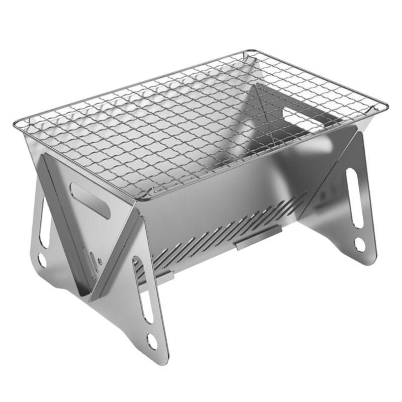 

Wood Burning Camping Stove Stainless Steel Picnic BBQ Cooker Backpacking Stove 1