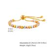 Luxury Tri Color Beaded Bracelet for Women, Gold Plated Adjustable Chain Bracelet, Unique Design Fashion Jewelry