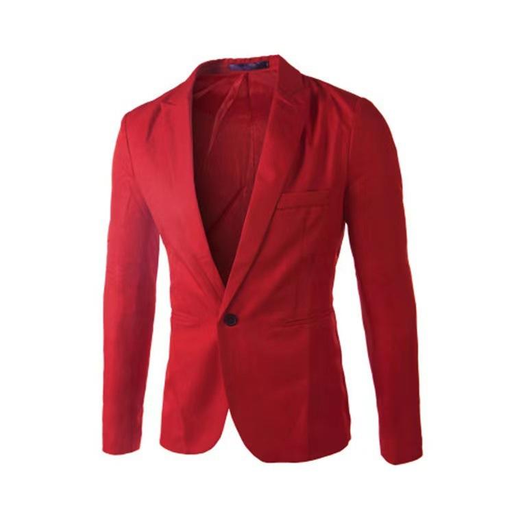 Móda Pánský Ležérní Jednořadý Malý Oblek Korejská Edice Mládež Slim-fit Jednobarevný Nežehlivý Sako