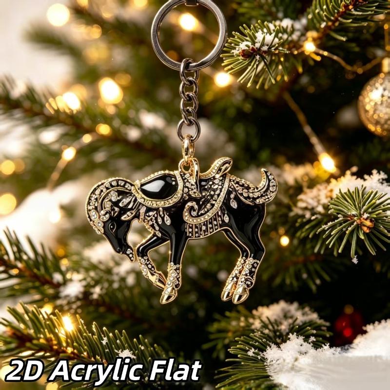 1Pcs 2D Goat Acrylic Pendants Cute Animal Hanging Ornament for Christmas Party Backpack Zipper Charm Accessory