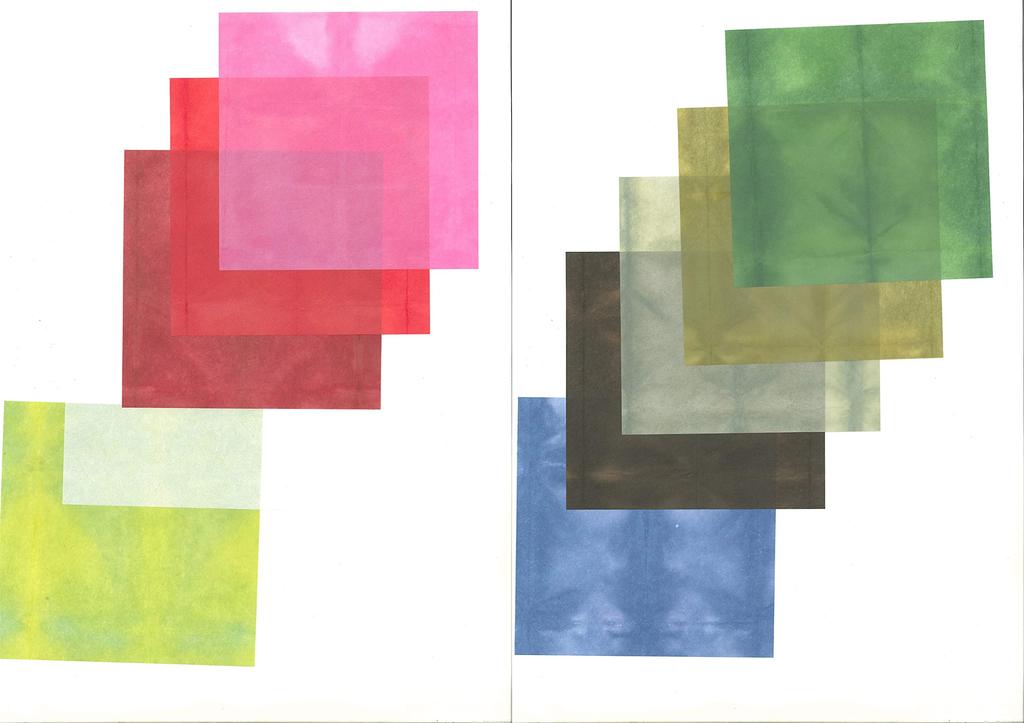 Sada 50 kusů japonského papíru 15 x 15 cm s deskově barvenými vzory,