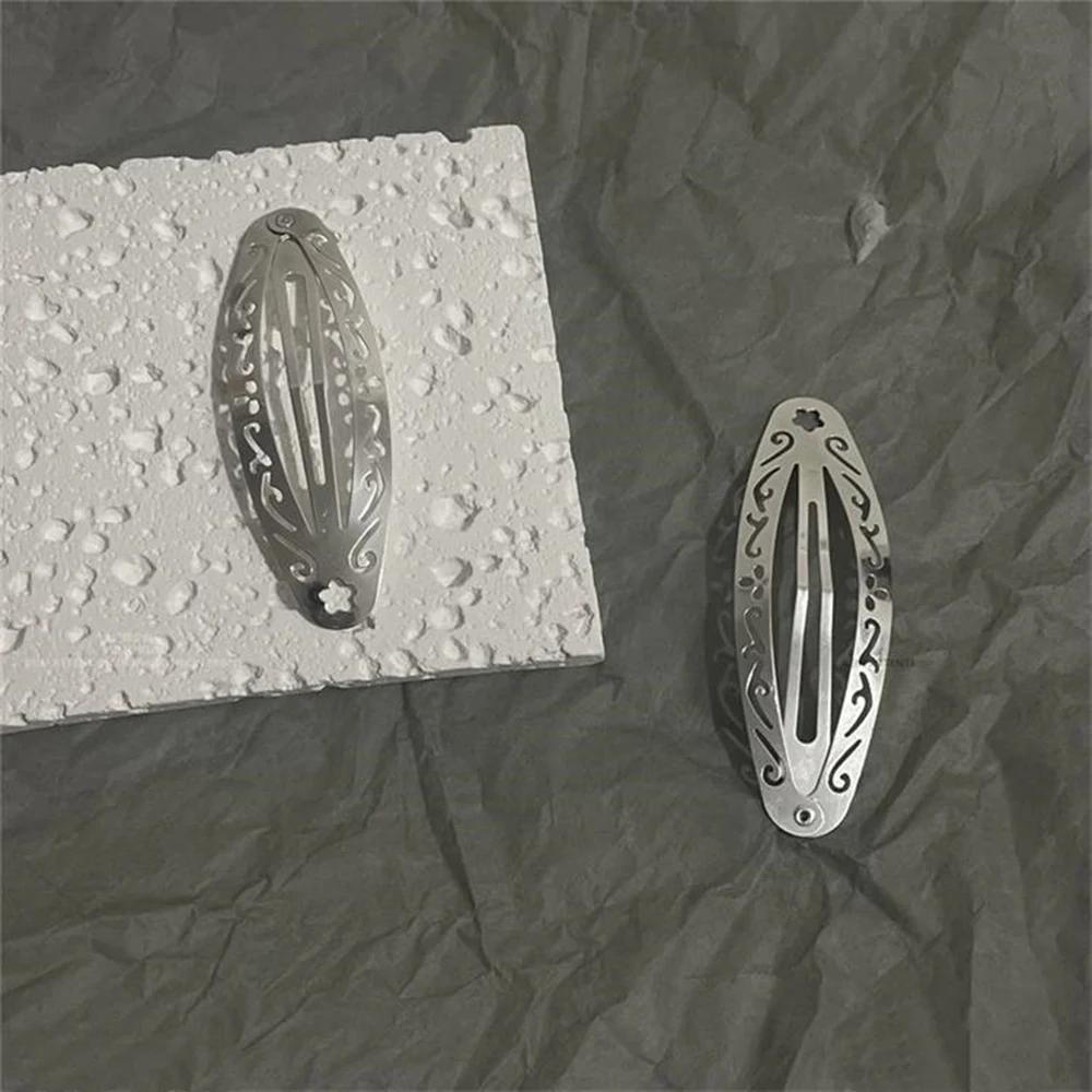 Y2K Style Women's Metal Hair Clips Set of 4/2 Fashionable BB Edge Clips for Daily Use