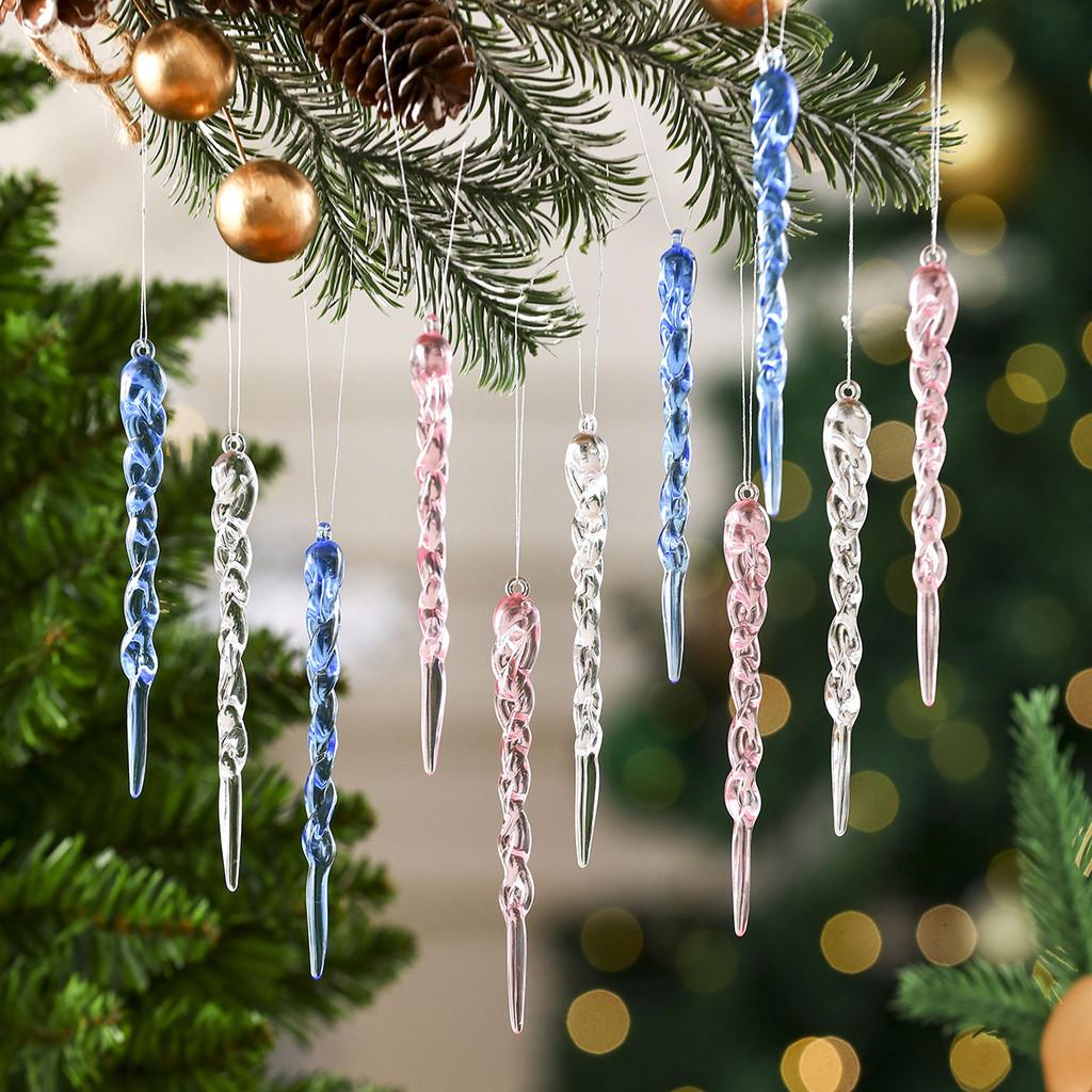 Tree Christmas Decor Snowflake Hangings Ornaments Set Ice Pendant Sculpture